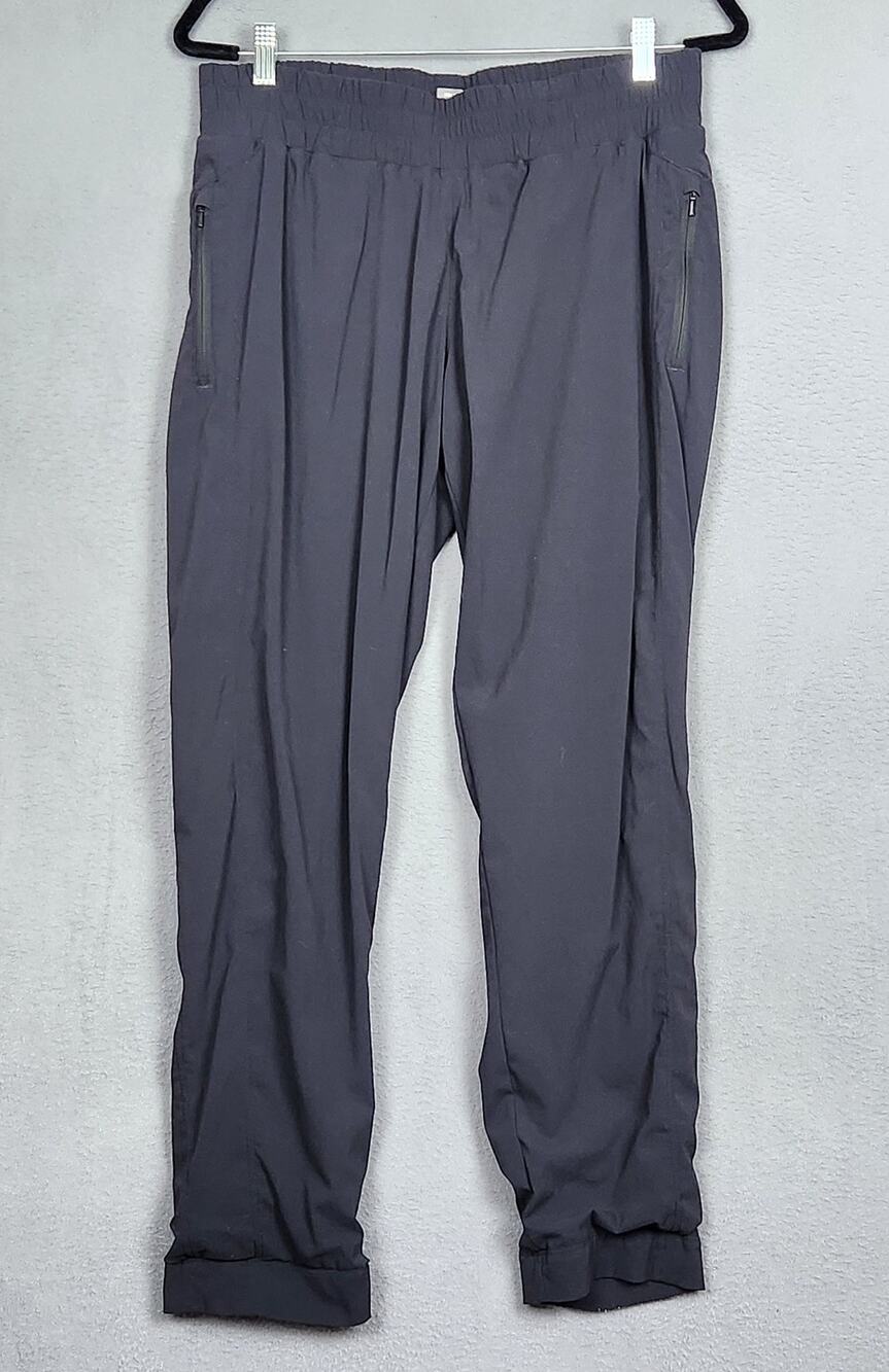 MOUNTAIN HARDWEAR Pants Womens Size 10 Black Elastic Waist Zip Pockets Stretch